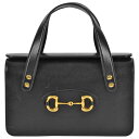 グッチ GUCCI ホースビット 1955 スモールトップ ハンドル ハンドバッグ カーフ 627323 ブラック ゴールド金具 レディース【中古】