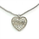 ディオール Dior ハートモチーフ ロゴ ネックレス ラインストーン【中古】(4)