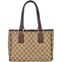 グッチ GUCCI トートバッグ GGキャンバス レザー 113019 ベージュ レディース【中古】