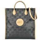 グッチ GUCCI オフ ザ グリッド トートバッグ 2WAY ナイロン レザー 630355 グレー GG柄 レディース【中古】