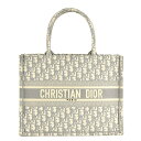 ディオール Dior オブリーク エンブロイダリー ミディアム ブックトート トートバッグ キャンバス M1296ZRIW グレー トロッター レディース【中古...