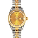 ロレックス ROLEX 68173 デイトジャスト E番(1990〜1991年頃製造) 腕時計 自動巻 ゴールド文字盤 フルーテッドベゼル レディース【中古】