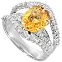 オーバル ミックスカット リング 指輪 イエロー サファイア 2.522ct 約12.5号 Pt900 11.1g 鑑別書付【中古】