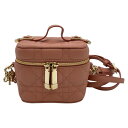 ディオール Dior マイクロカナージュ バニティバッグ ショルダーバッグ レザー ピンク【中古】