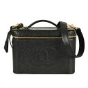 シャネル CHANEL バニティ ハンドバッグ キャビアスキン ブラック ココマーク【中古】