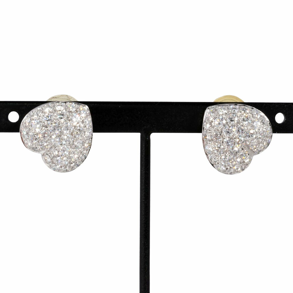 ピキョッティ PICCHIOTTI ハート モチーフ パヴェ イヤリング ダイヤモンド 1.91ct K18WG 7.7g ホワイトゴールド ピアス レディース...