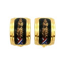 エルメス HERMES エマイユ イヤリング GP ゴールド 七宝 ブラック レディース【中古】