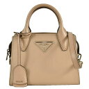 プラダ PRADA ロゴ ハンドバッグ 2WAY サフィアーノ 1BA269 ベージュ【中古】