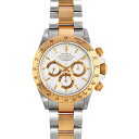 ロレックス ROLEX 16523 コスモグラフ デイトナ A番 腕時計 自動巻 ホワイト文字盤 YG×SS メンズ【中古】