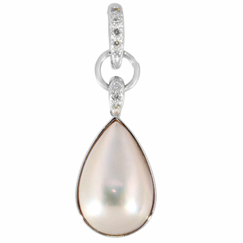 タサキ TASAKI ドロップ ペンダントトップ ダイヤモンド 0.06ct K18WG 6.2g【中古】