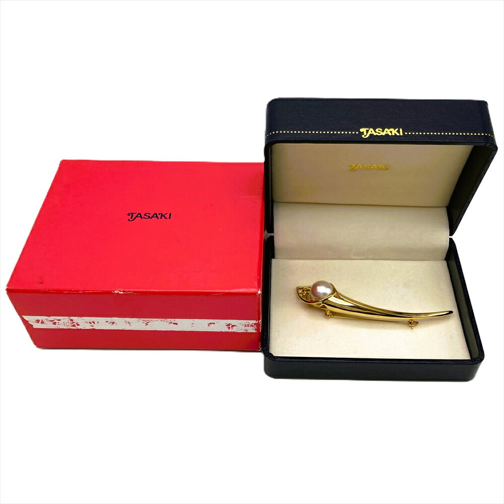 タサキ TASAKI 1Pパール ブローチ K18YG 16.7g【中古】