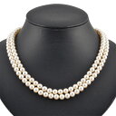 ミキモト MIKIMOTO アコヤ真珠 2連 チョーカー ネックレス ルビー K14YG 62.0g パール 6.5-7.0mm イエローゴールド レディース【中古】