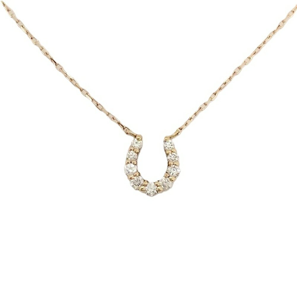 ヨンドシー 4℃ 馬蹄 ネックレス ダイヤモンド K18 1.0g ゴールド【中古】