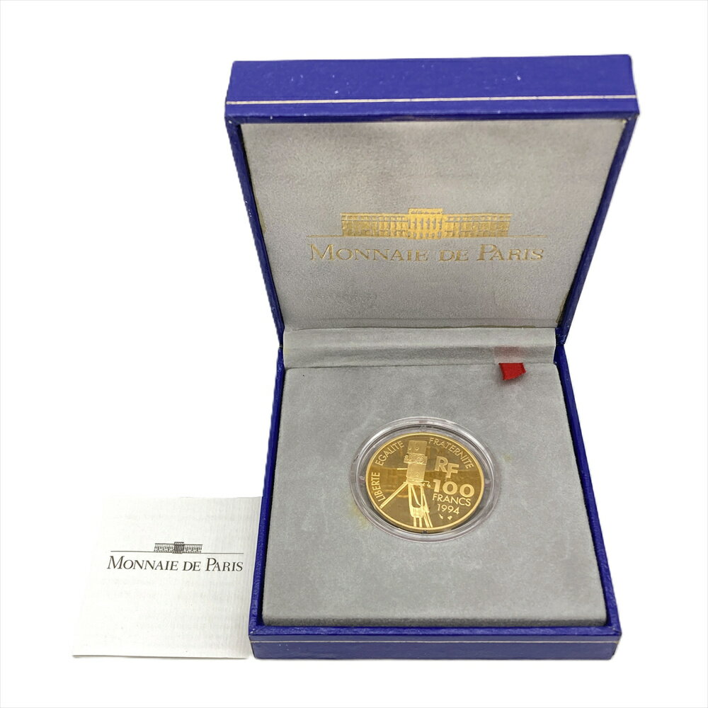 映画100周年記念金貨 100フラン プルーフ金貨幣 K22イエローゴールド 17g 金貨 ゴールド チャップリン【中古】