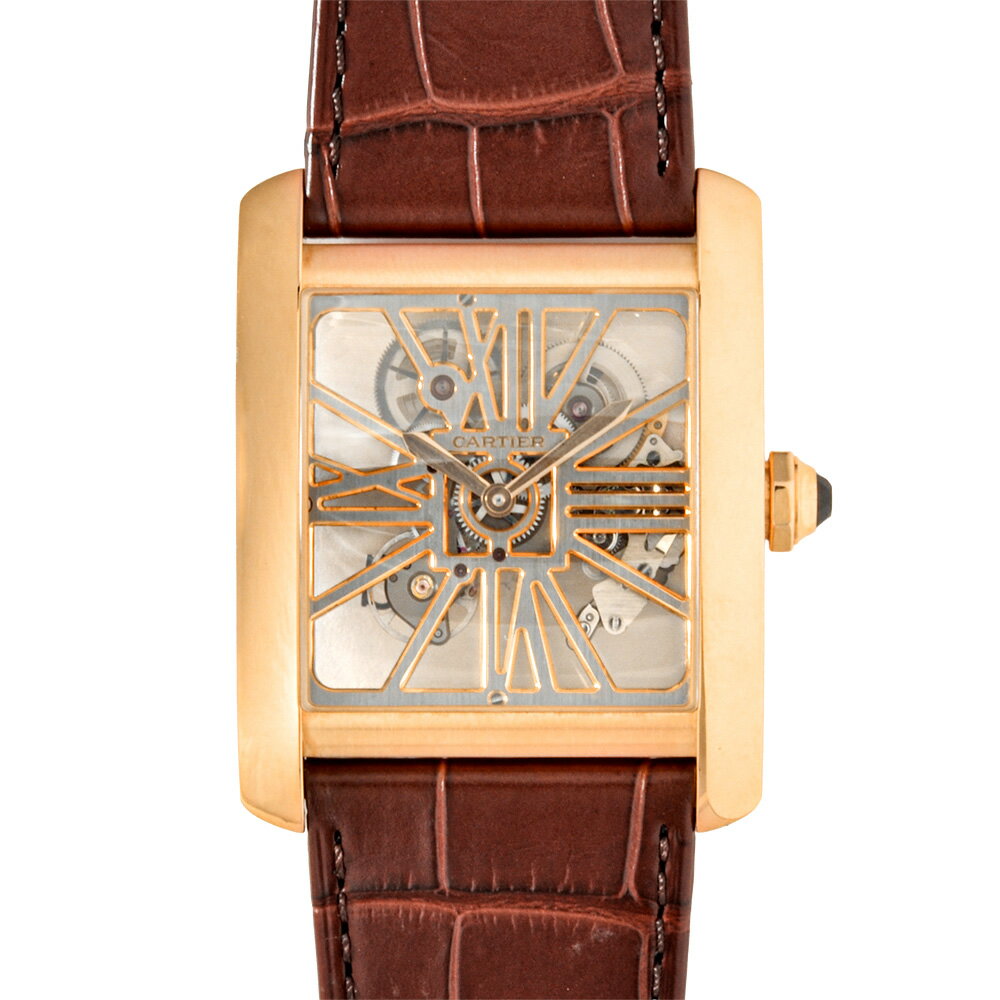 カルティエ Cartier M5310040 タンク MC 腕時計 手巻 スケルトン文字盤 K18PG 金無垢 メンズ【中古】