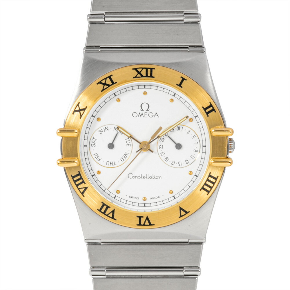 オメガ OMEGA 396.107 コンステレーション デイデイト 腕時計 クォーツ ホワイト文字盤 コンビ YG×SS メンズ【中古】