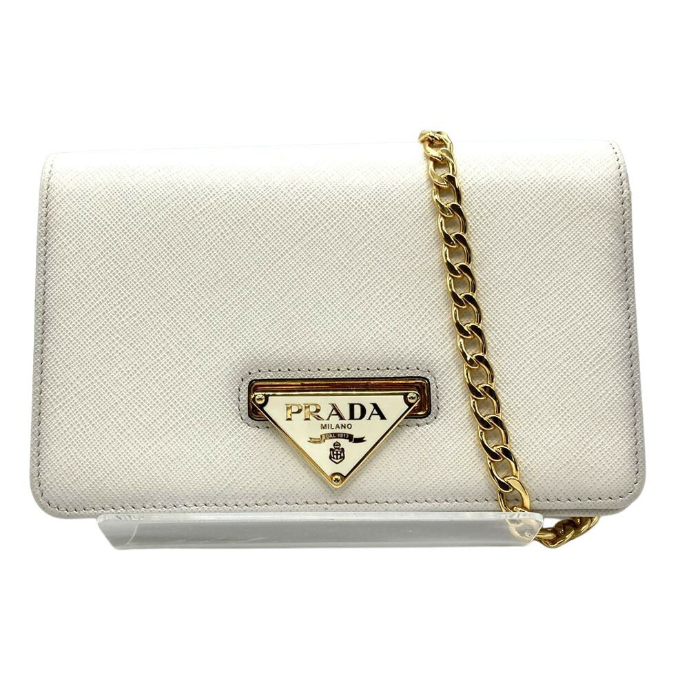 ץ PRADA  󥦥å 2WAY 쥶 ۥ磻 ɶ ǥš