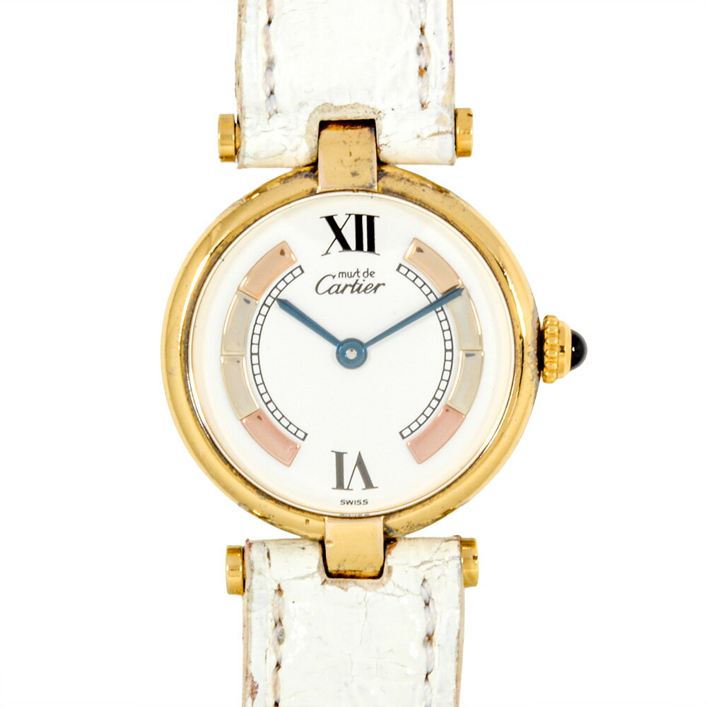 カルティエ Cartier マストヴァンドーム ヴェルメイユトリニティ 腕時計 クォーツ ホワイト文字盤 レディース【中古】