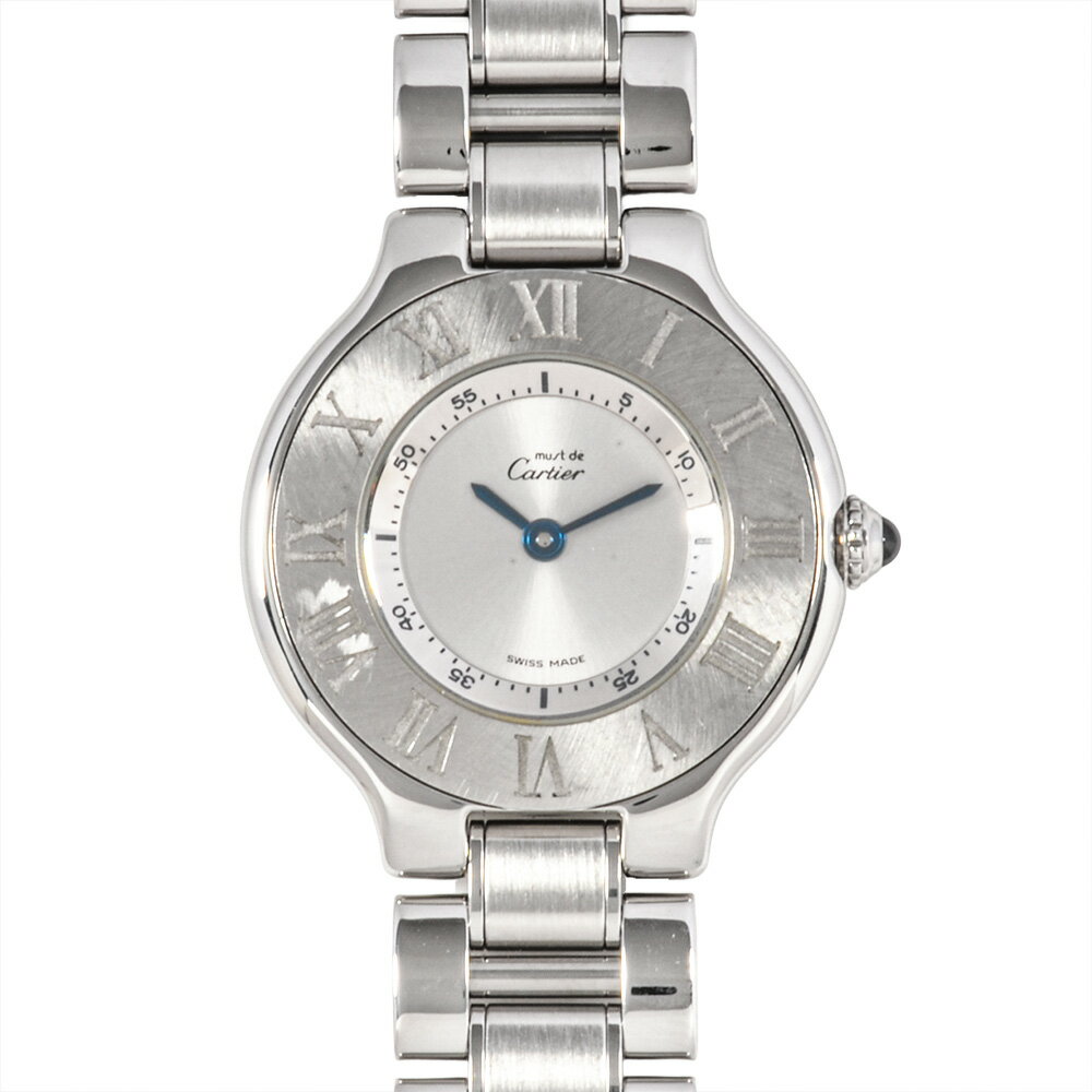 カルティエ Cartier 1340 マスト21 腕時計 クォーツ シルバー文字盤 SS レディース【中古】
