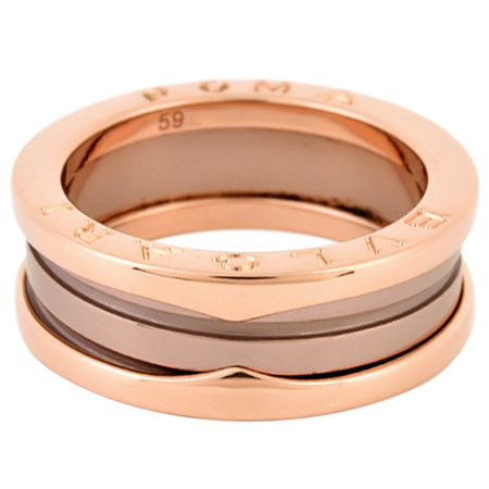 ブルガリ BVLGARI ビーゼロワン リング K18PG セラミック #59【中古】