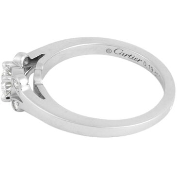カルティエ Cartier ダイヤモンド 0.19ct(E/VVS1/3EX) バレリーナ ソリテール リング Pt950 #48 N4197600【中古】