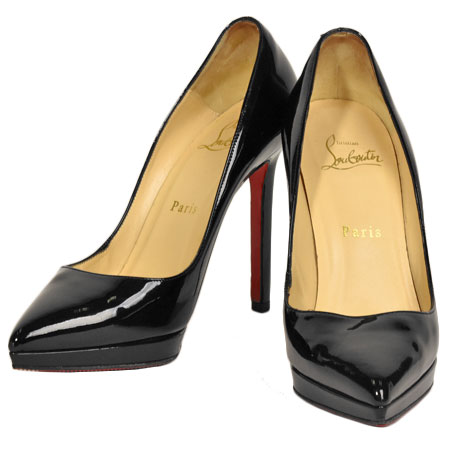 【お買い物マラソン!ポイント2倍! 5/23～5/27】クリスチャンルブタン Christian Louboutin PIGALLE 100 PATENT ピガール パンプス 35.5(22.5cm) レディース ブラック×ベージュ×レッド パテントレザー ハイヒール 1110971【中古】