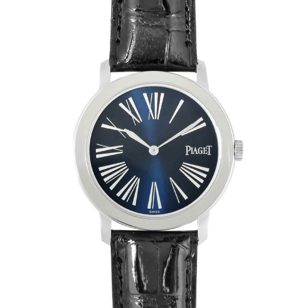 ピアジェ PIAGET アルティプラノ メンズ 手巻き 時計 K18WG 裏スケ ネイビー文字盤 90920【中古】