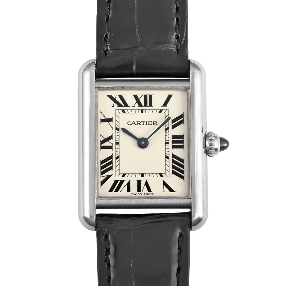 【お買い物マラソン!ポイント2倍!クーポン利用で最大3万円オフ!5/9～5/16】カルティエ Cartier タンク ルイ SM K18WG 金無垢 レディース クォーツ 時計 アイボリー文字盤 W1541056【中古】