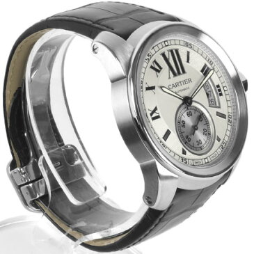 カルティエ Cartier カリブル ドゥ カルティエ シースルーバック SS メンズ 時計 自動巻 シルバー文字盤 W7100037【中古】