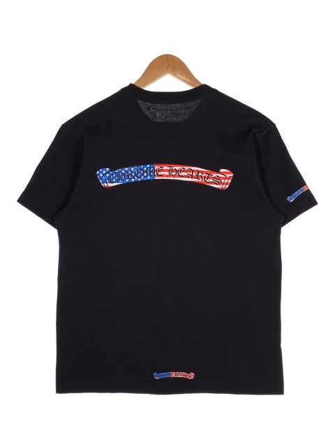 Chrome Hearts クロムハーツ 21AW Matty Boy マッティボーイ America Tee 星条旗 スクロールラベル プリント ポケットTシャツ ブラック Size L【中古】 rf