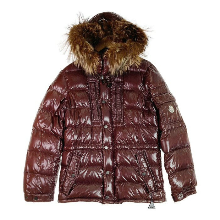 MONCLER モンクレール ROD ロッド ファー ダウンジャケット ワイン size0【中古】 rm