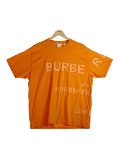 BURBERRY LONDON ENGLAND by Riccardo Tisci HORSEFERRY バーバリー ラバーロゴ プリント Tシャツ オレンジ sizeM【中古】 rm