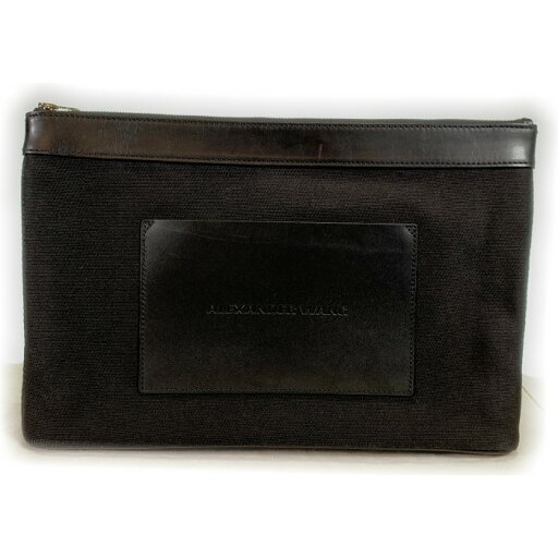 ALEXANDER WANG アレキサンダーワン コットン レザー クラッチバッグ セカンド ブラック【中古】 rf ALEXANDER WANG アレキサンダーワン コットン レザー クラッチバッグ セカンド ブラック【中古】 rf