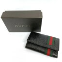 GUCCI グッチ 6連キーケース シェリーライン レザー 箱付き 138077 ブラック【中古】  ...