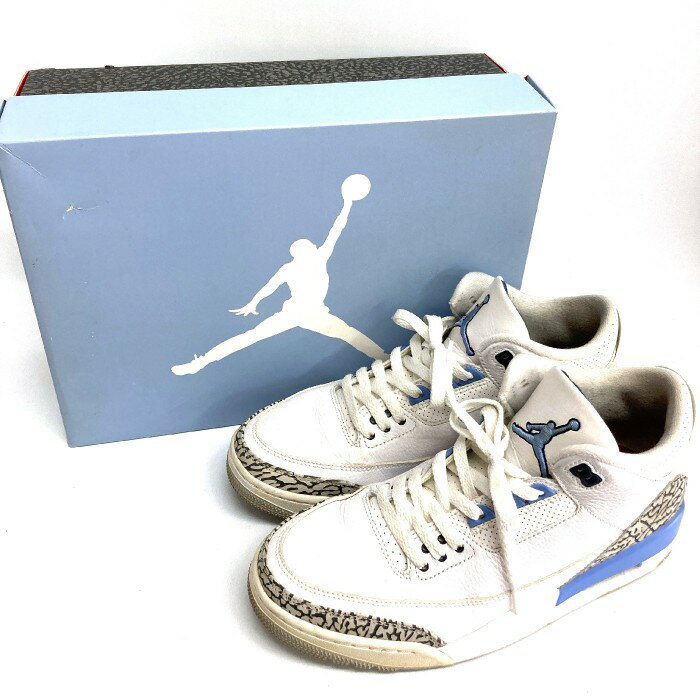 NIKE ナイキ jordan3 UNC Nike AirJordan3 Retro UNC エア ジョーダン 3 スニーカー ホワイト size27cm【中古】 rm
