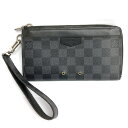 LOUIS VUITTON ルイ ヴィトン L字ファスナー長財布 N60379 ダミエ グラフィット ジッピー ドラゴンヌ ブラック【中古】 rm