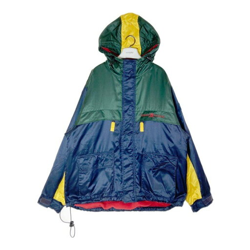 TOMMY HILFIGER トミーヒルフィガー 90s マルチカラー 内側フリース ナイロンジャケット マウンテンパーカー ネイビー×グリーン×イエロー sizeXL 【中古】 rm TOMMY HILFIGER トミーヒルフィガー 90s マルチカラー 内側フリース ナイロンジャケット マウンテンパーカー ネイビー×グリーン×イエロー sizeXL 【中古】 rm
