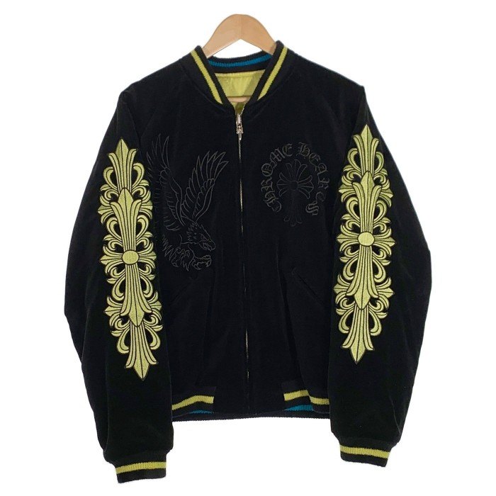 Chrome Hearts クロムハーツ Matty Boy マッティボーイ 港商 テーラー東洋 PPO SOUVENIR BOMBER リバーシブル スーベニアジャケット スカジャン ベロア キルティング ブラック Size 特大【中古】 rf