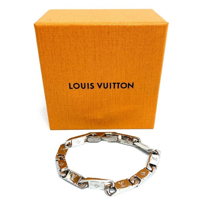 Louis Vuitton ルイヴィトン ブレスレット モノグラム タイドアップ Mサイズ 18.5cm M0921 M シルバー rm