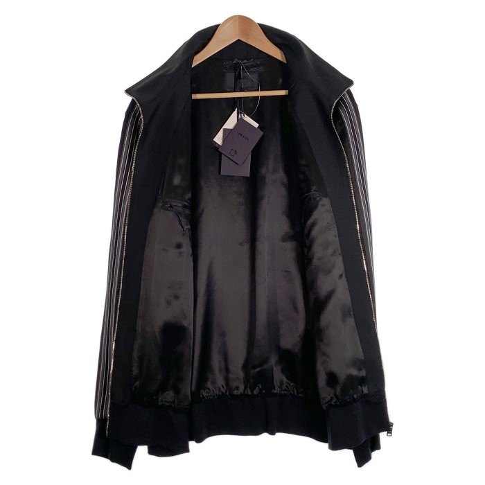 PRADA プラダ モヘア ウール トラックジャケット サイドライン ブラック 三角プレート SGC199 S231 G54 Size 56【中古】 rf