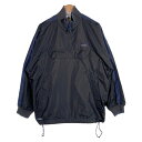 00's adidas アディダス ハーフジップ プルオーバージャケット アノラック リブ リップストップ ブラック Size L【中古】 rf