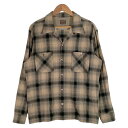 TENDERLOIN テンダーロイン 08AW T-WOOL SHIRT オンブレチェック オープンカラー ウールシャツ ベージュ Size M【中古】 rf