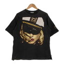 90's Madonna マドンナ GIRLIE SHOW 1993 AUSTRALIA ガーリーショー プリント Tシャツ ブラック 袖裾ダブル SPORTS ROAD Size M【中古】 rf