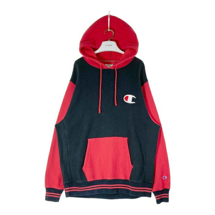 CHAMPION チャンピオン REVERSE WEAVE リバースウィーブ パーカー レッド×ブラック sizeXL 【中古】 rm