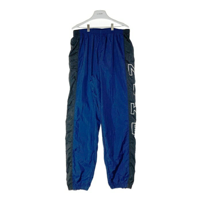 NIKE ナイキ 90's 裾ジップ サイドライン ナイロン トラックパンツ ネイビー sizeXL 【中古】 rm