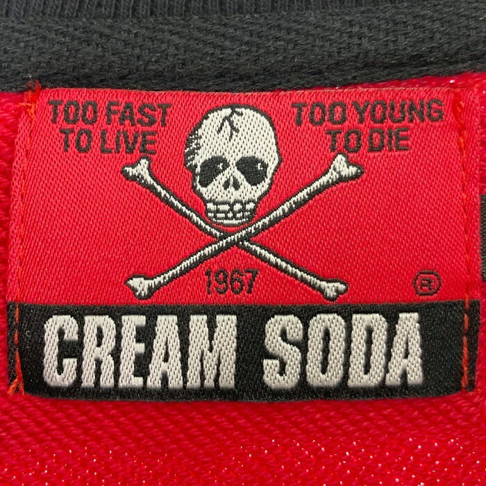 CREAM SODA クリームソーダ スウェット トレーナー Vネック レッド sizeL 【中古】 rm