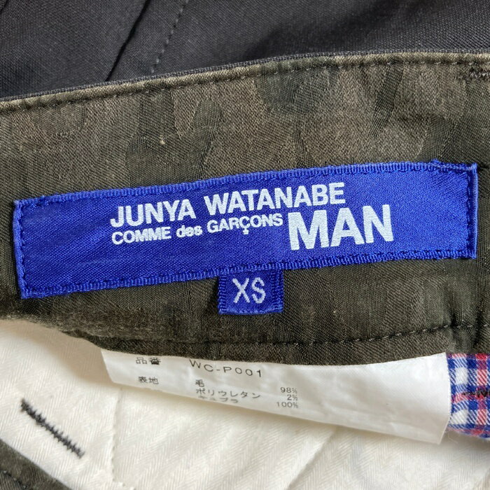 JUNYA WATANABE COMME des GARCONS MAN ジュンヤワタナベ コムデギャルソンマン WC-P001 AD2018 シンチバック ウールパンツ ダークグレー sizeXS 【中古】 rm