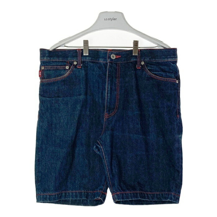 STUSSY ステューシー バックロゴ ショーンフォント デニム ショートパンツ インディゴ size34 【中古】 rm