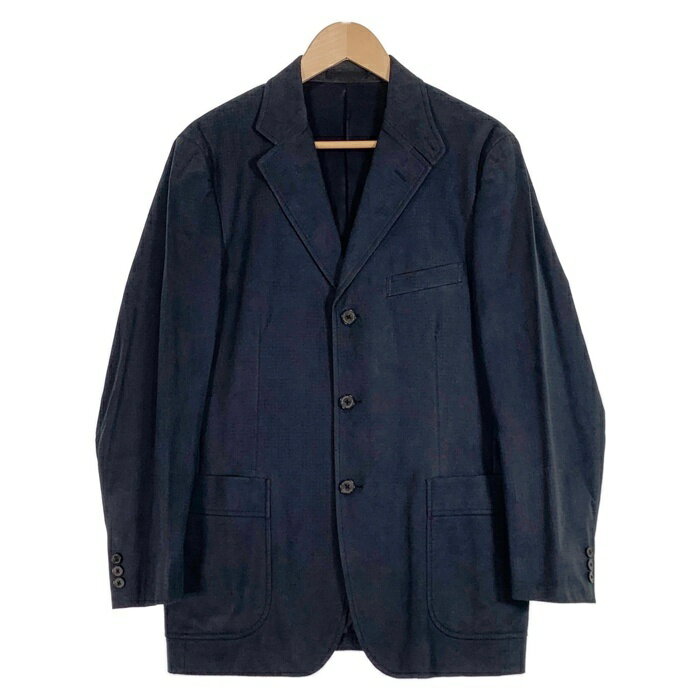 BURBERRY LONDON バーバリー フェイクレザー 千鳥格子 3B テーラードジャケット ネイビー BBR31-328-28 Size M【中古】 rf