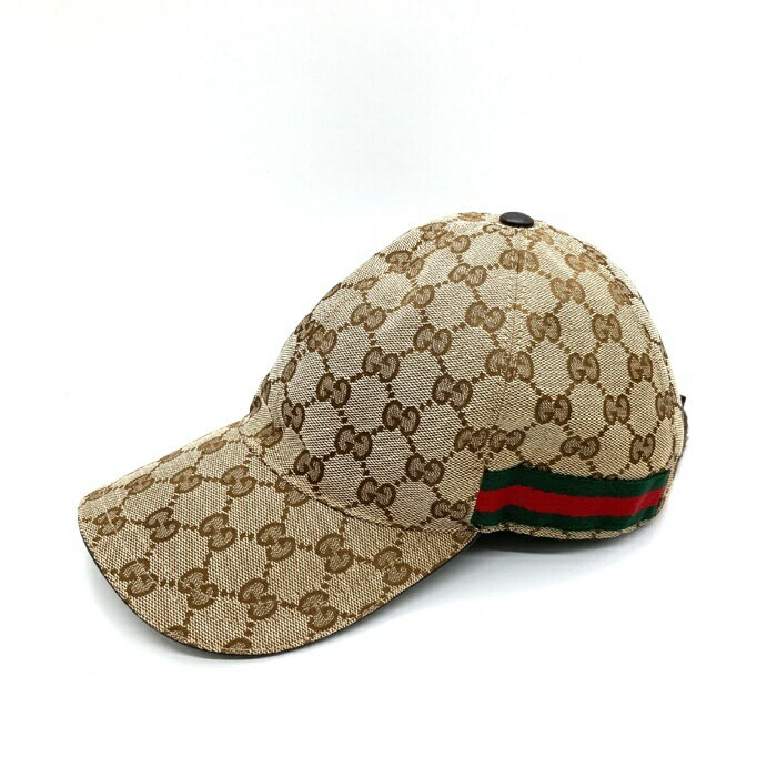 GUCCI グッチ キャップ シェリーライン GG柄 帽子 ベージュ sizeS 【中古】 rm